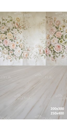 Tło fotograficzne „Romantyczna ściana z pastelowymi różami” | 4095